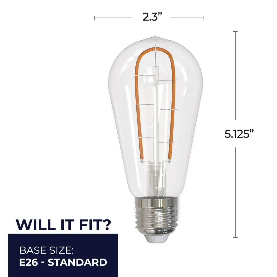 ST18 LED Vintage Filament Bulb - 3W (25W Equivalent) - Image 5