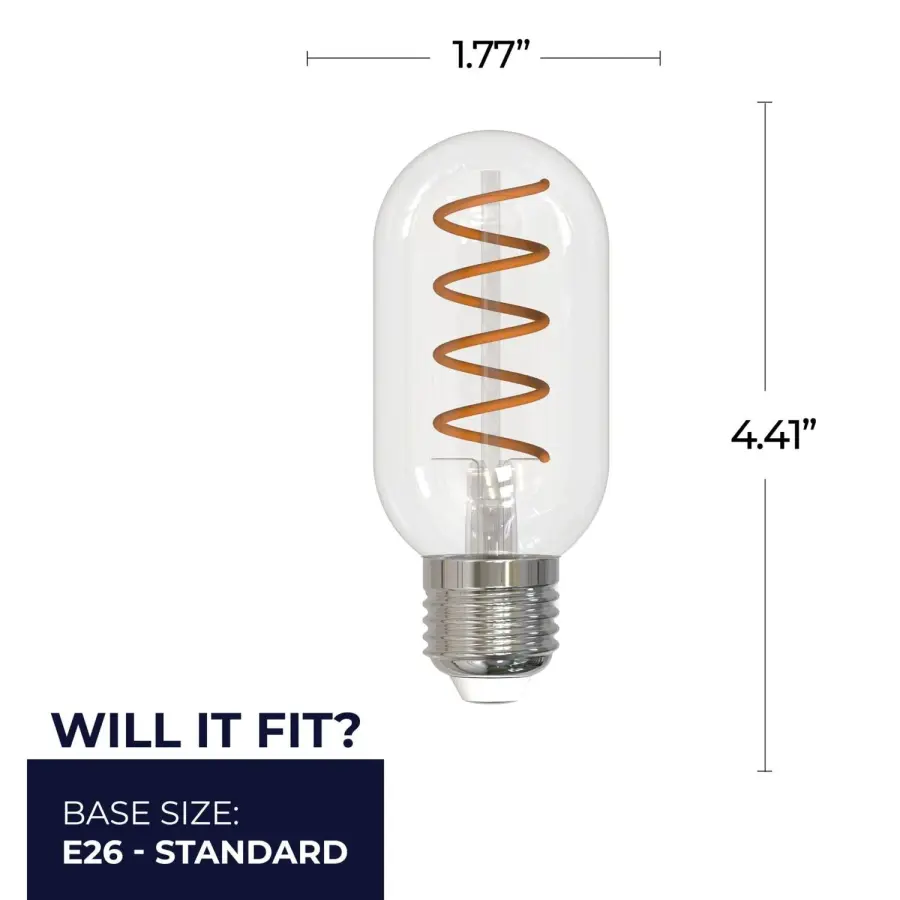 T14 LED Curved Filament Spiral Bulb - Image 5