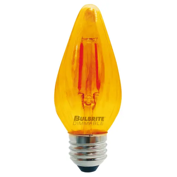 The Fiesta F15 LED bulb delivers warm 2100K amber light through iridescent glass, creating a festive atmosphere. Energy-efficient 4W LED replaces 40W incandescent while lasting 15,000 hours. Fully dimmable and damp-rated.