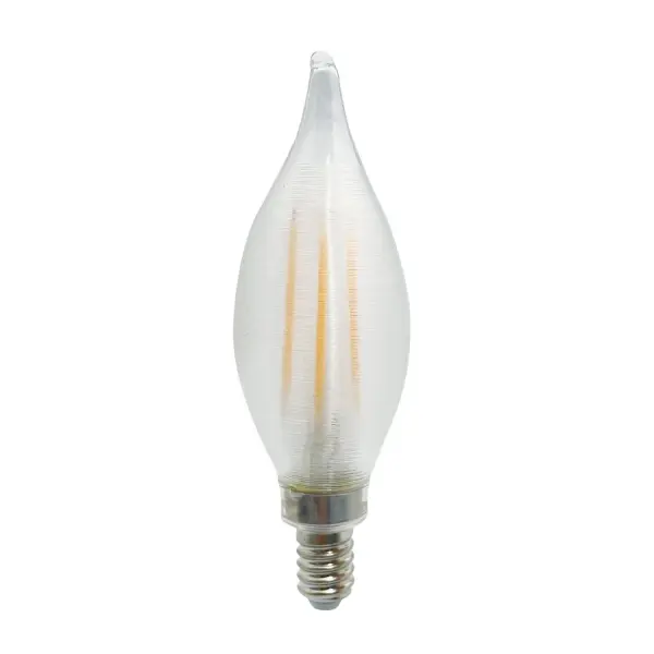 This C11 LED bulb delivers warm 2700K lighting with a sophisticated satin finish, using only 4W to replace 40W incandescent bulbs. Fully dimmable and damp-rated for versatile indoor/outdoor use with 15,000-hour lifespan.