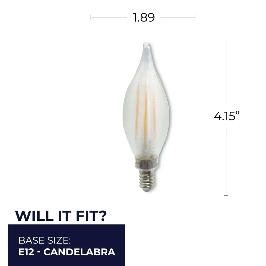 Filaments C11 LED Candelabra Bulb - Satin Finish - Image 5