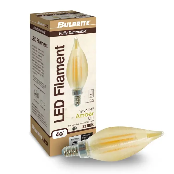 The Spunlite filament design creates a stunning silk-spun effect that mimics vintage flame bulbs while delivering energy-efficient LED performance. Perfect for exposed bulb fixtures and creating warm, ambient lighting. - alternate view