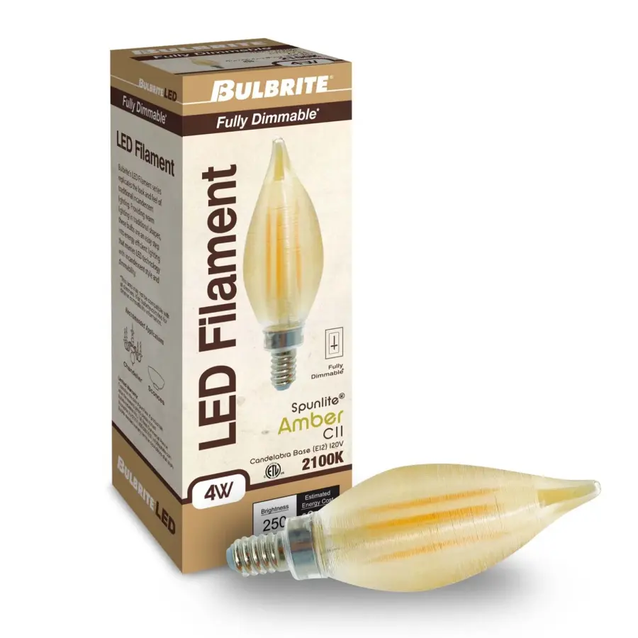 Spunlite Amber Filament LED Candelabra Bulb - Image 2