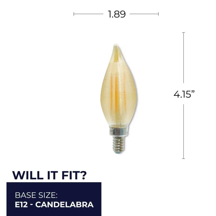 Spunlite Amber Filament LED Candelabra Bulb - Image 5