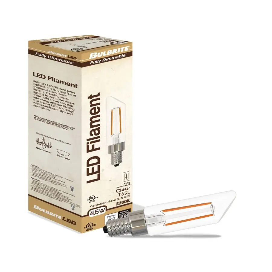 Slanted T6 LED Filament Bulb - Image 2