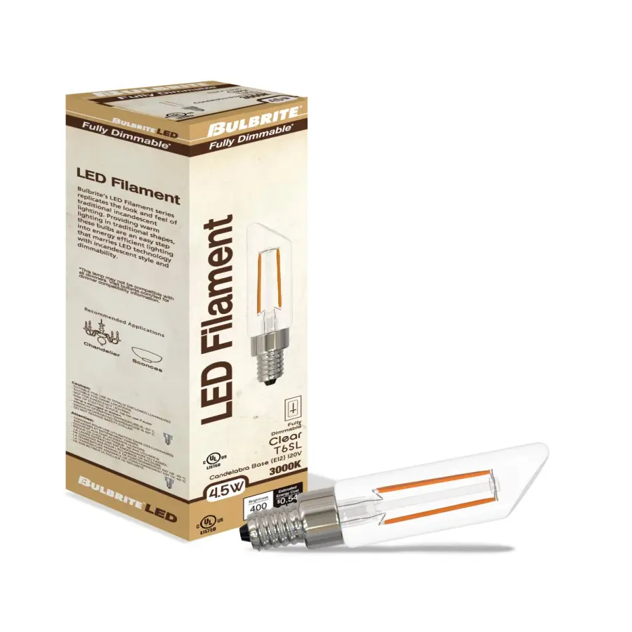 Slanted T6 LED Filament Bulb - Image 2