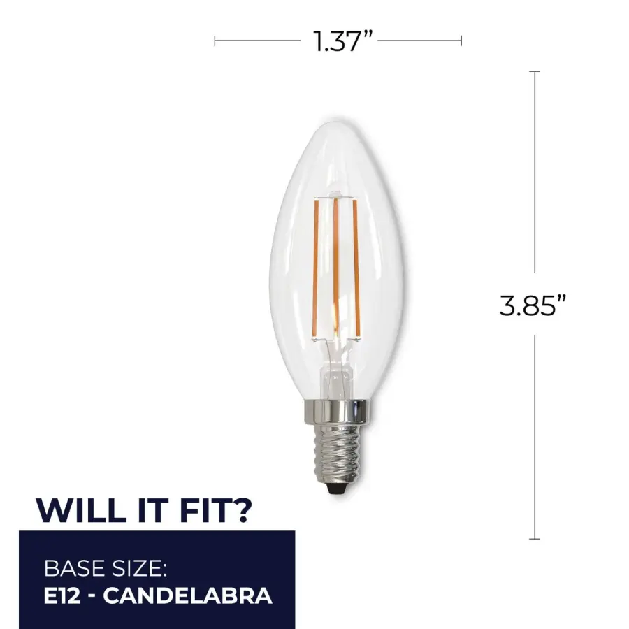 B11 LED Filament Candelabra Bulb - 5W (60W Equivalent) - Image 5