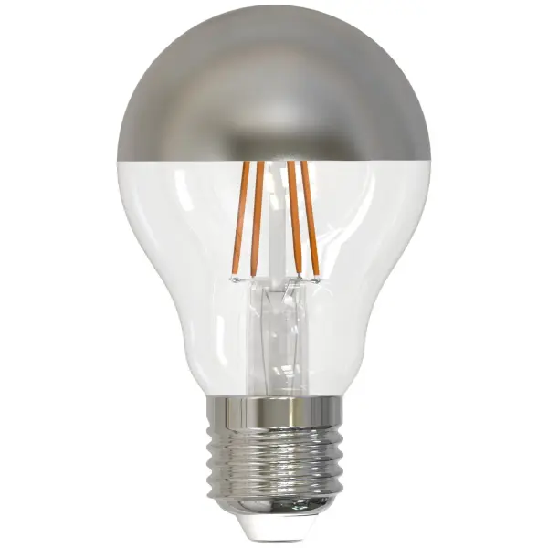 This A19 LED bulb combines vintage filament aesthetics with modern efficiency, using just 4.5W to replace 40W incandescent bulbs. The half chrome finish creates a soft, glare-free glow perfect for exposed fixtures.