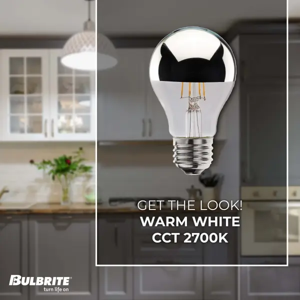 A19 LED Filament Bulb - Half Chrome - Image 3