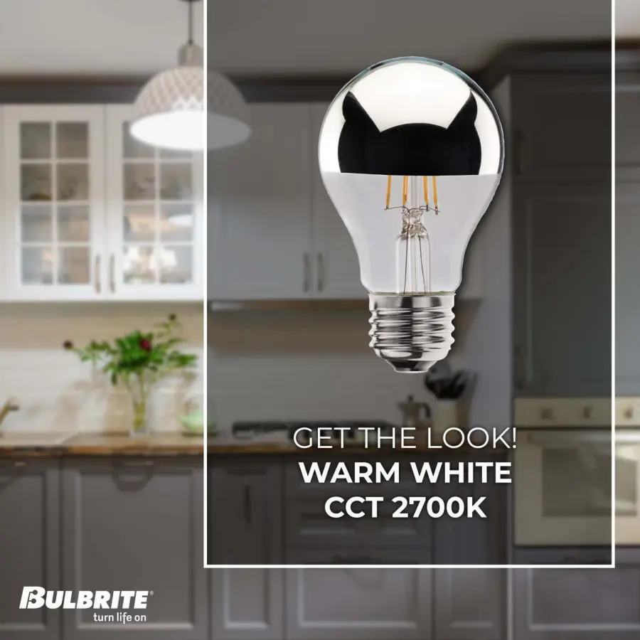 A19 LED Filament Bulb - Half Chrome - Image 3