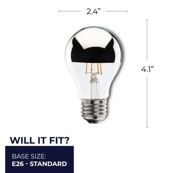 A19 LED Filament Bulb - Half Chrome - Image 7