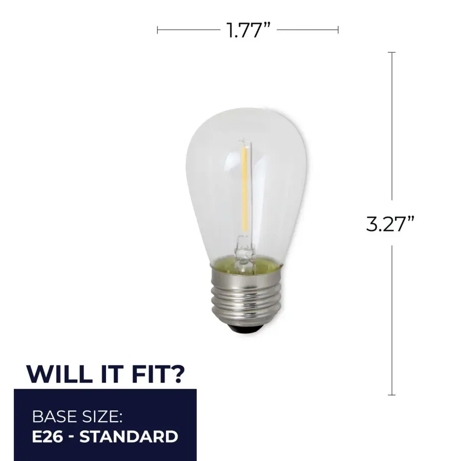 S14 LED Filament Bulb - Warm White - Image 5