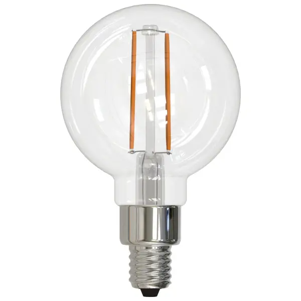 This G16 LED bulb combines classic filament aesthetics with modern efficiency, using just 2.5W to deliver 250 lumens of warm white light. Fully dimmable with a 15,000-hour lifespan and damp rating for versatile placement.