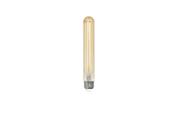 This 7.5-inch T9 tubular LED bulb combines nostalgic filament styling with modern efficiency. The 2100K amber light creates a warm, inviting atmosphere while using only 5 watts. Fully dimmable and wet-rated for versatile indoor/outdoor use.