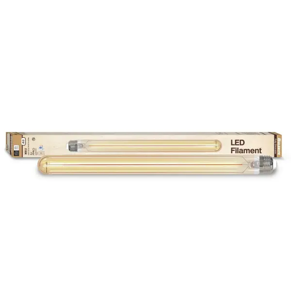This 15-inch T9 tubular LED bulb combines nostalgic filament aesthetics with modern energy efficiency. The 2100K amber light creates a warm, inviting atmosphere while using only 5 watts to replace a 40-watt incandescent. - alternate view