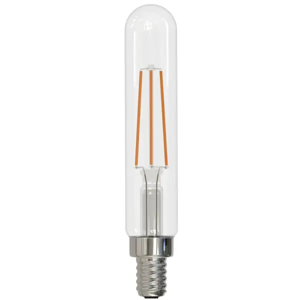This T8 LED bulb combines classic filament aesthetics with modern efficiency, using just 4.5W to deliver 450 lumens of warm white light. Fully dimmable with a 15,000-hour lifespan and damp rating for versatile indoor/outdoor use.