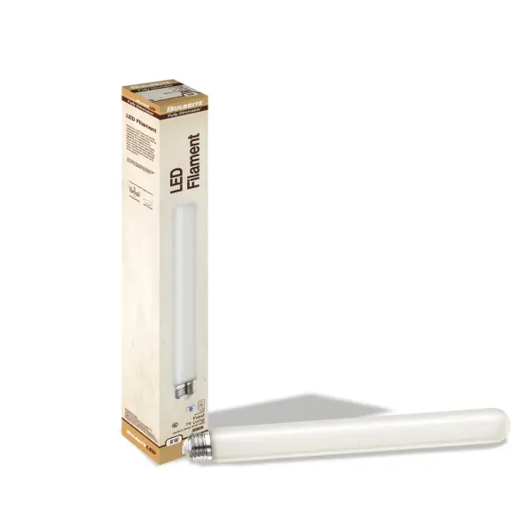 This 11-inch T9 LED bulb combines vintage filament aesthetics with modern efficiency, using only 5 watts while delivering 400 lumens of soft white light. Fully dimmable and wet-rated for versatile indoor/outdoor use. - alternate view