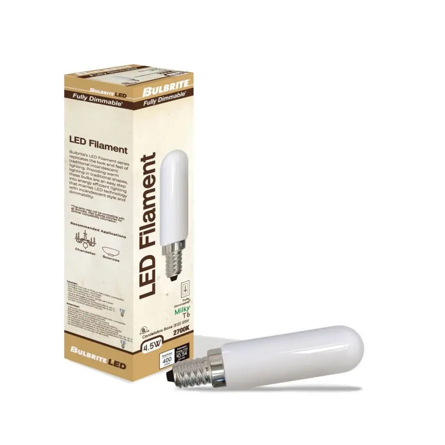 Filaments T6 LED Candelabra Bulb - Milky Finish - Image 2