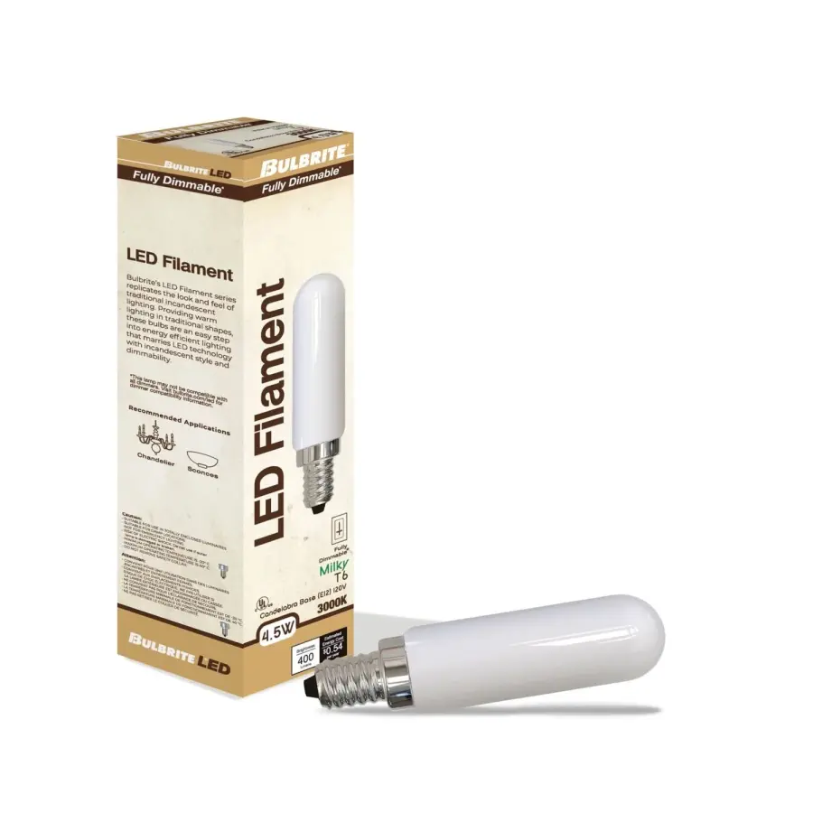 Filaments T6 LED Candelabra Bulb - Milky Finish - Image 2