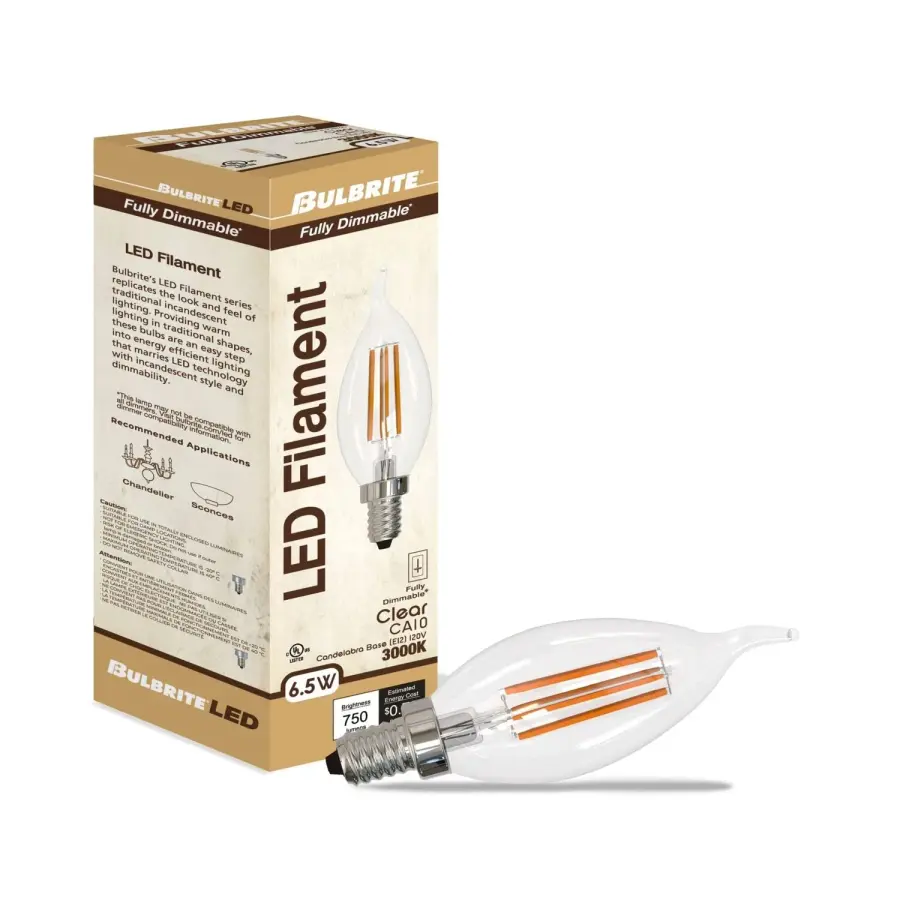 CA10 LED Filament Bulb - Soft White - Image 2