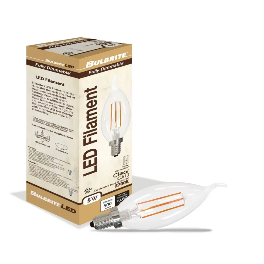 CA10 Filament LED Bulb - Warm White 2700K - Image 2