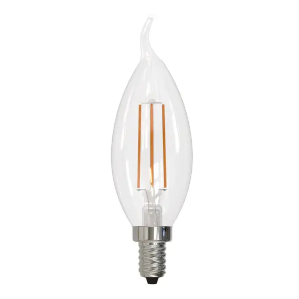 This CA10 LED bulb combines classic filament aesthetics with modern efficiency, delivering 500 lumens while using only 5 watts. Fully dimmable and damp-rated for versatile indoor/outdoor use with a 15,000-hour lifespan.