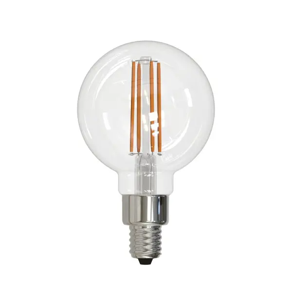 This 4W LED G16 globe bulb delivers warm 3000K soft white light while using 90% less energy than traditional 40W incandescent bulbs. Features exposed filament design for vintage aesthetic appeal with modern LED efficiency.