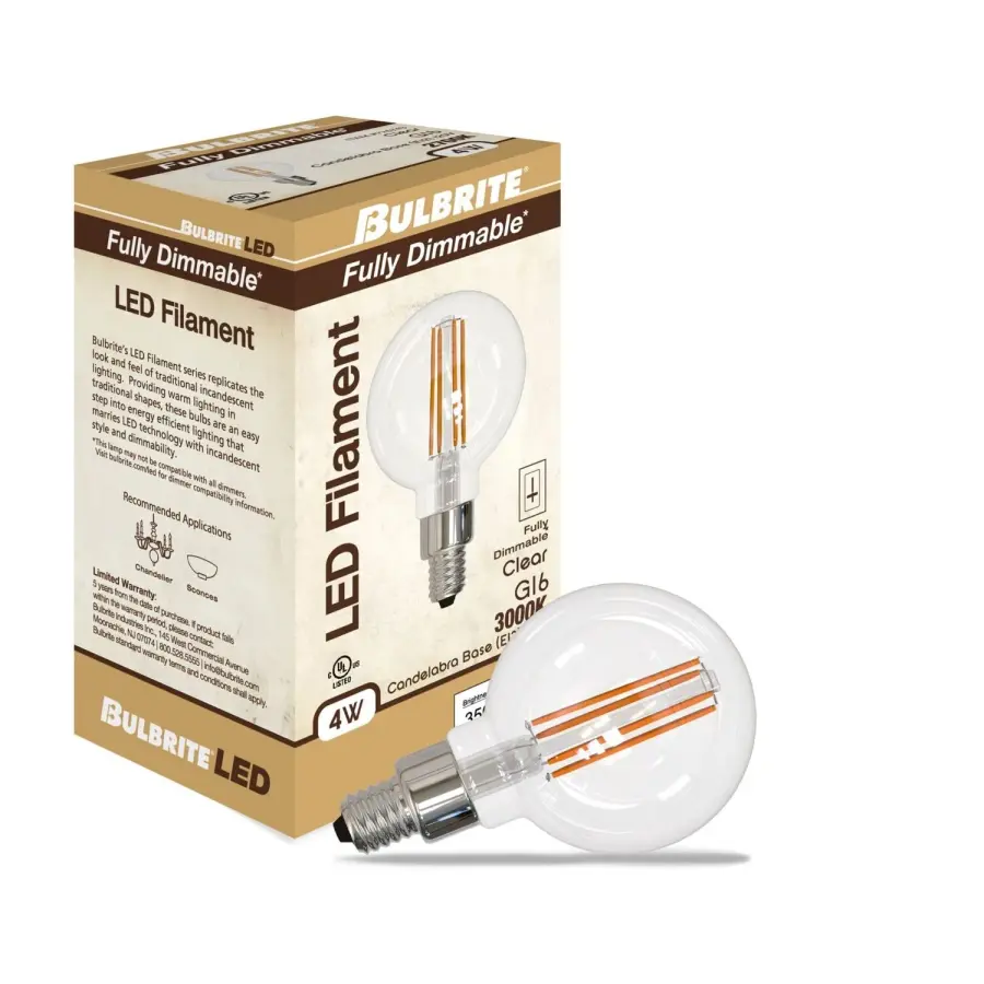 G16 LED Filament Bulb - 4W Soft White - Image 2