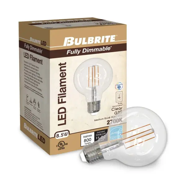 G25 LED Filament Globe Bulb - 8.5W (100W Equivalent) - Image 2