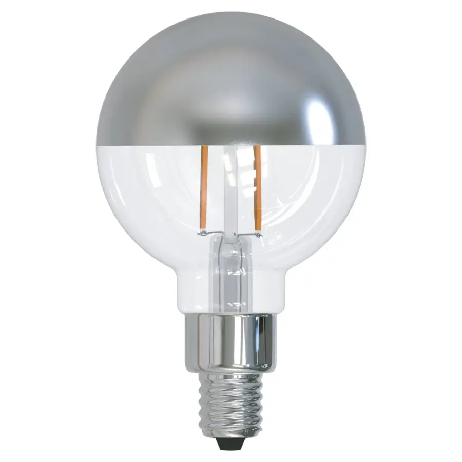 LED G16 Half Chrome Globe Bulb - 2.5W (25W Equivalent) - Image 1