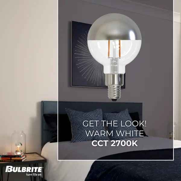 LED G16 Half Chrome Globe Bulb - 2.5W (25W Equivalent) - Image 3