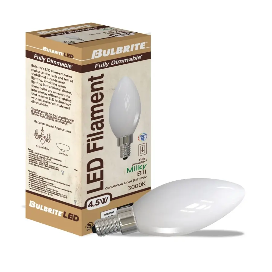 Filaments LED B11 Candelabra Bulb - Milky Finish - Image 2