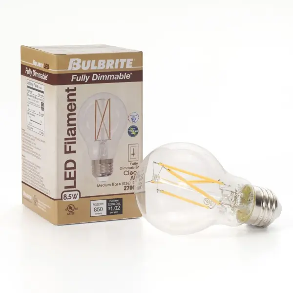 This versatile A19 LED bulb delivers the warm ambiance of traditional incandescent lighting while using 86% less energy. With 850 lumens of 2700K warm white light and full dimmability, it's perfect for any indoor or outdoor fixture. - alternate view