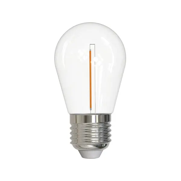 This S14 LED filament bulb combines classic Edison-style aesthetics with modern LED efficiency. At just 1 watt, it delivers warm 2700K light while lasting up to 10,000 hours. Fully dimmable and damp-rated for versatile placement.