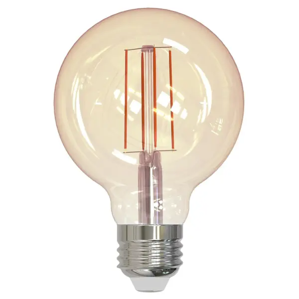 This G25 LED bulb combines nostalgic filament styling with modern efficiency, delivering warm 2200K amber light at just 5W. Fully dimmable and wet-rated for indoor/outdoor use, it offers 15,000-hour lifespan with excellent color rendering.