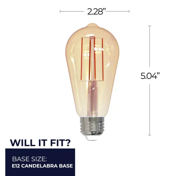 ST18 Vintage Filament LED Bulb - Amber Glow - Image 5
