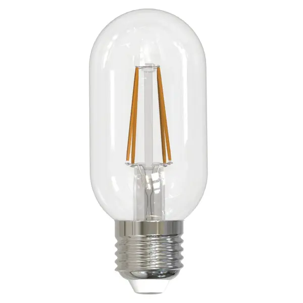This T14 LED filament bulb combines classic Edison-style aesthetics with modern efficiency, delivering warm 2700K light while using just 5W. Fully dimmable and wet-rated for versatile indoor/outdoor use with a 15,000-hour lifespan.