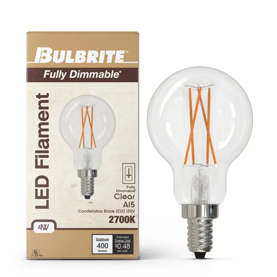 A15 LED Filament Bulb - Warm White - Image 2