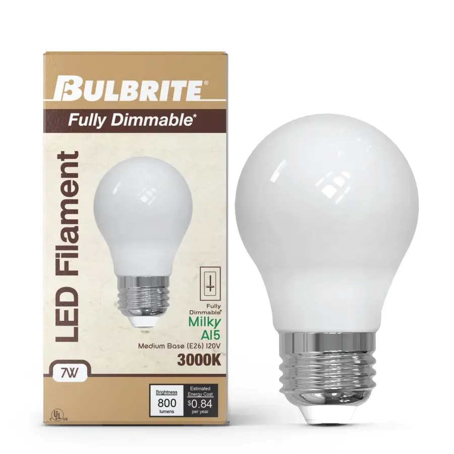 A15 LED Filament Bulb - Milky White - Image 2