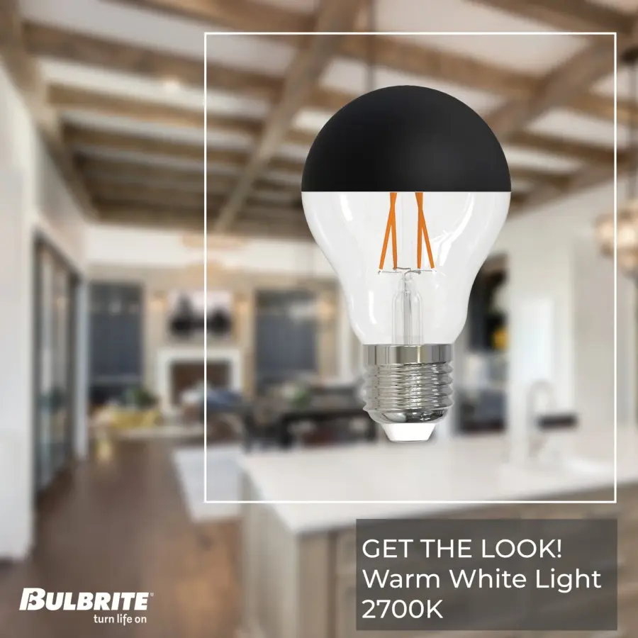 5W LED A19 Filament Half Black Dimmable Bulb - Image 3