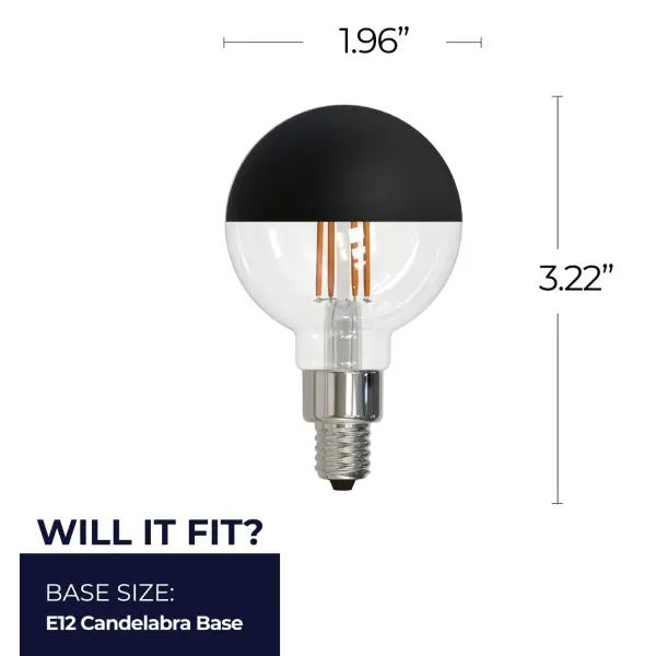 Filaments Half Black G16 Globe LED Bulb - Image 7