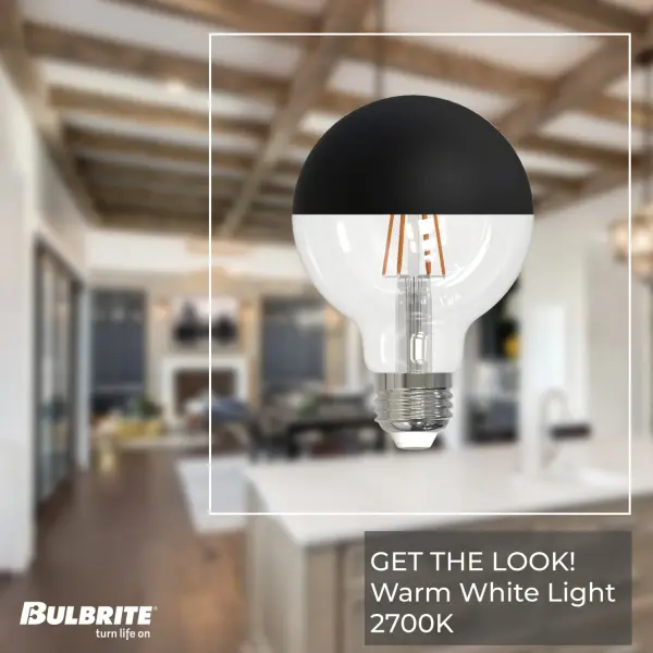 5W LED G25 Filament Globe Bulb - Half Black - Image 3