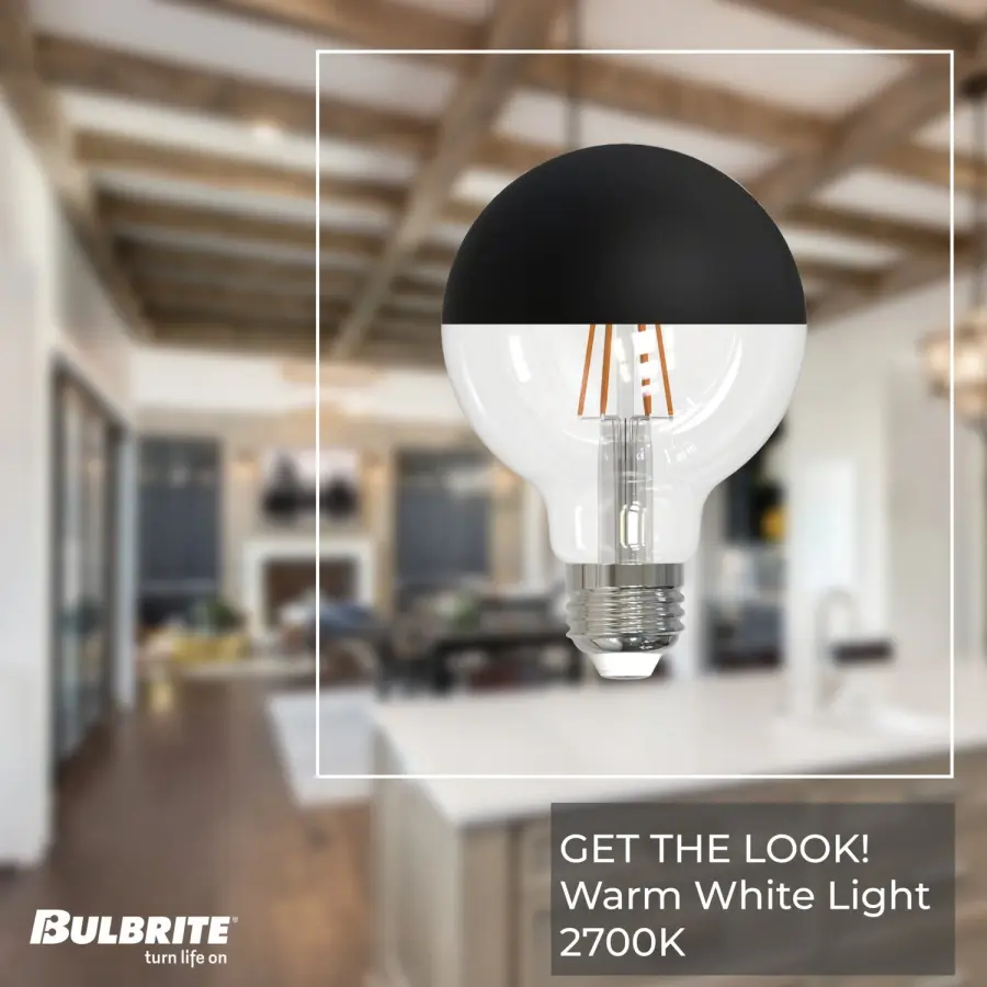 5W LED G25 Filament Globe Bulb - Half Black - Image 3