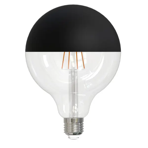 This 6W LED G25 globe bulb combines vintage filament aesthetics with modern LED efficiency. The distinctive half-black finish reduces glare while creating a warm, flattering 2700K glow. Fully dimmable and compatible with most switches.
