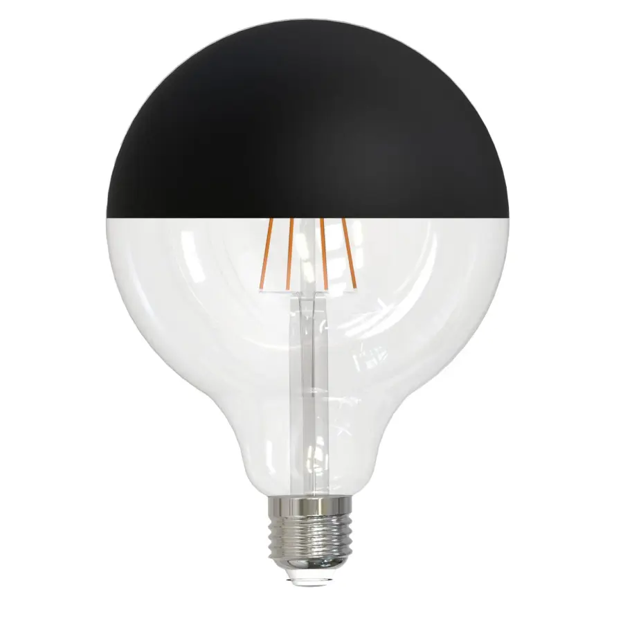 6W LED G25 Filament Globe Bulb - Half Black - Image 1