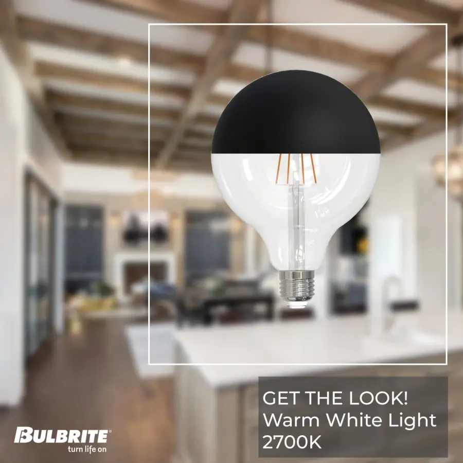 6W LED G25 Filament Globe Bulb - Half Black - Image 3