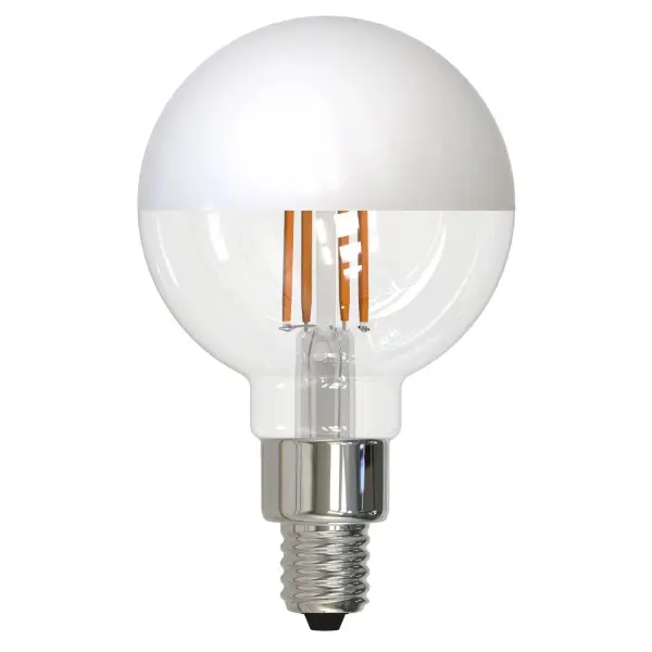 This G16 filament bulb combines vintage aesthetics with modern LED efficiency. The half-white coating reduces glare for flattering ambient light while maintaining the decorative appeal of exposed filaments.