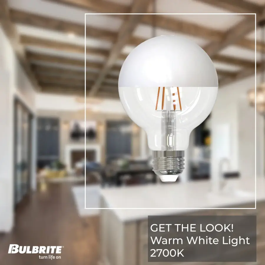 5W LED G25 Globe Filament Bulb - Half White - Image 3