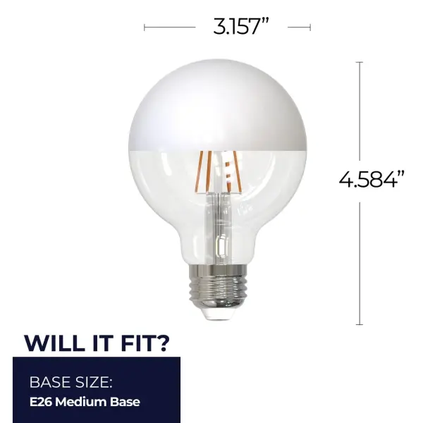 5W LED G25 Globe Filament Bulb - Half White - Image 7