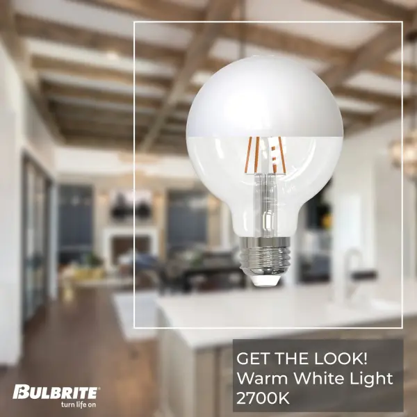 6W LED G25 Filament Globe Bulb - Half White - Image 3
